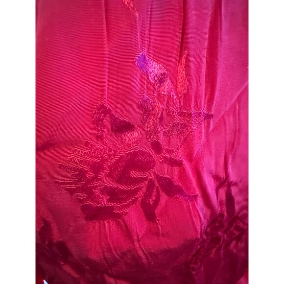 ZARA NEW JACQUARD SATIN WRAP DRESS BELTED FUCHSIA PINK - Picture 3 of 6